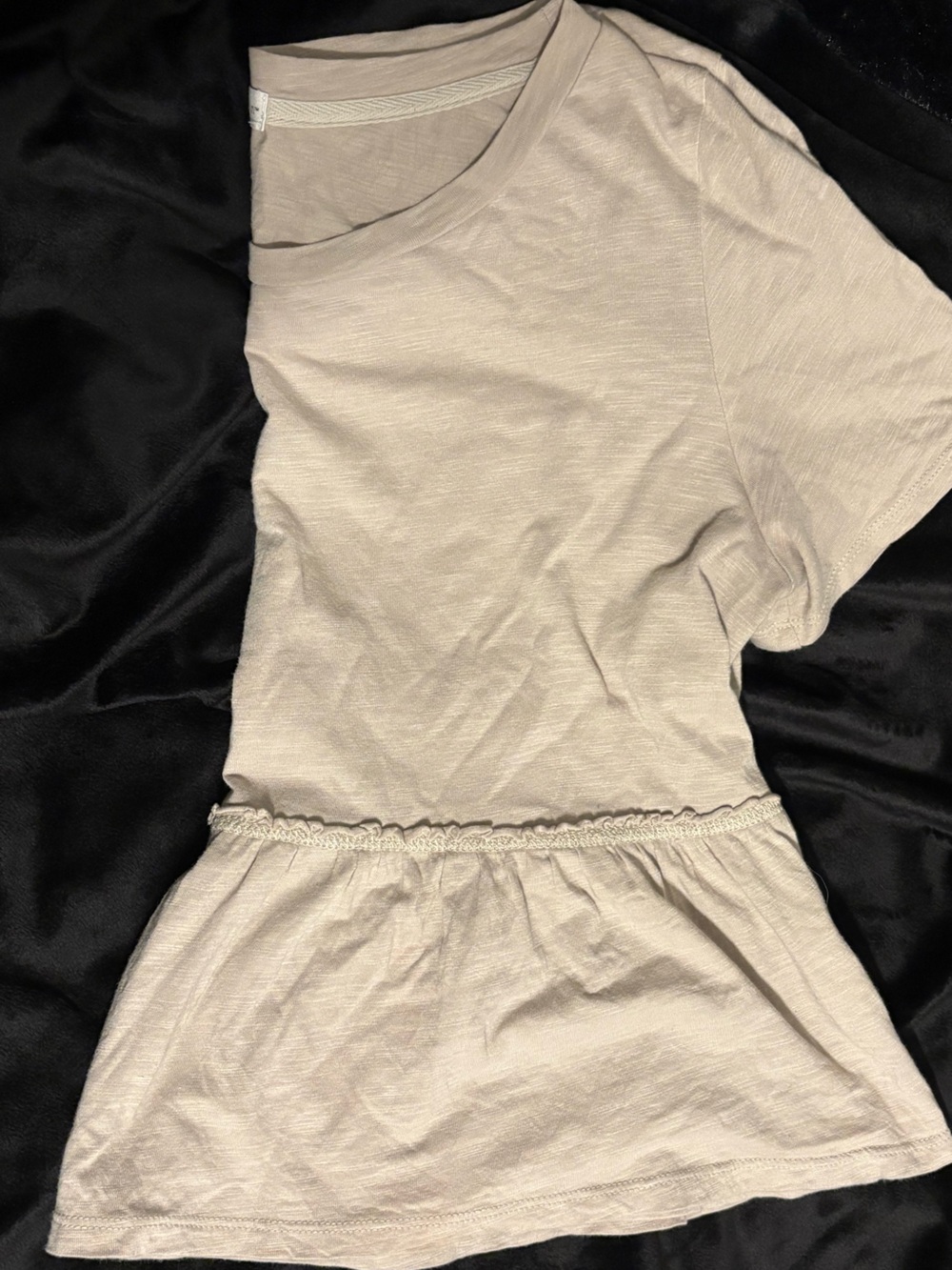 Beige Peplum Baby Doll Tee